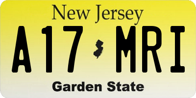 NJ license plate A17MRI