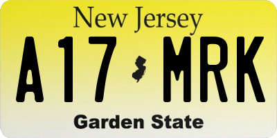 NJ license plate A17MRK