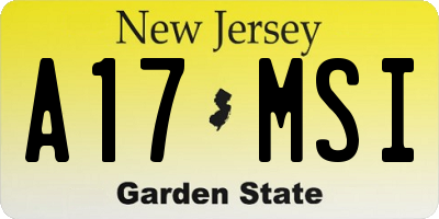 NJ license plate A17MSI