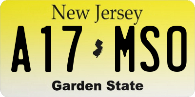 NJ license plate A17MSO