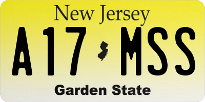 NJ license plate A17MSS