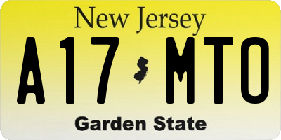 NJ license plate A17MTO