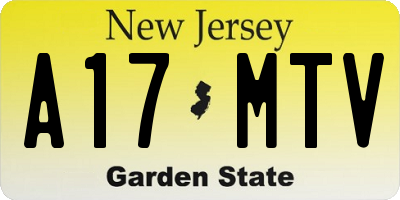 NJ license plate A17MTV