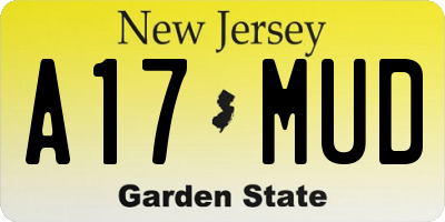 NJ license plate A17MUD