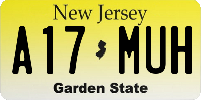 NJ license plate A17MUH