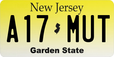 NJ license plate A17MUT