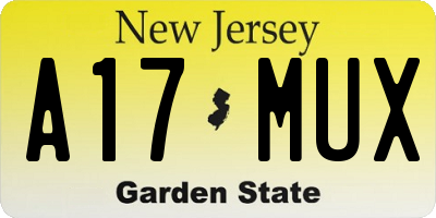 NJ license plate A17MUX