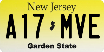 NJ license plate A17MVE