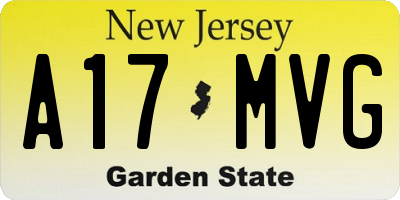 NJ license plate A17MVG