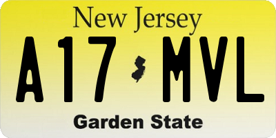 NJ license plate A17MVL