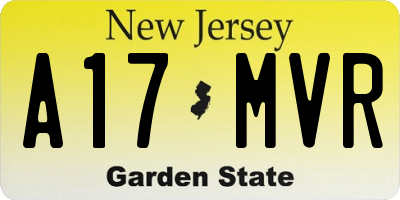 NJ license plate A17MVR
