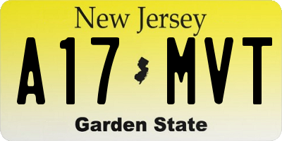 NJ license plate A17MVT