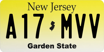 NJ license plate A17MVV