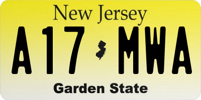 NJ license plate A17MWA