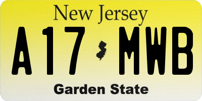 NJ license plate A17MWB