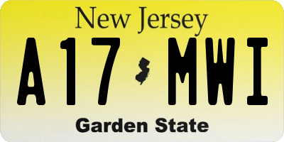 NJ license plate A17MWI