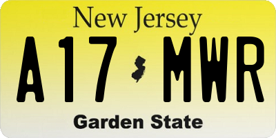 NJ license plate A17MWR