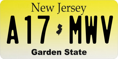 NJ license plate A17MWV