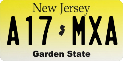 NJ license plate A17MXA