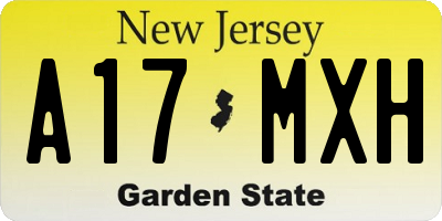 NJ license plate A17MXH