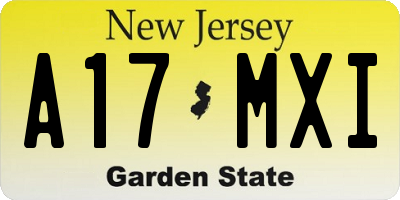 NJ license plate A17MXI