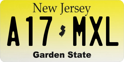 NJ license plate A17MXL