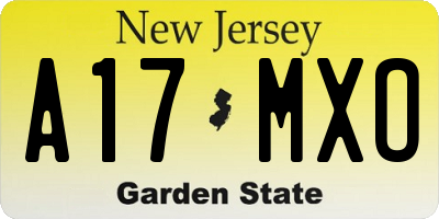 NJ license plate A17MXO