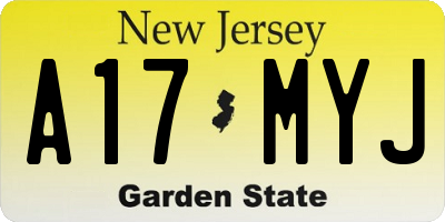 NJ license plate A17MYJ