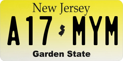 NJ license plate A17MYM
