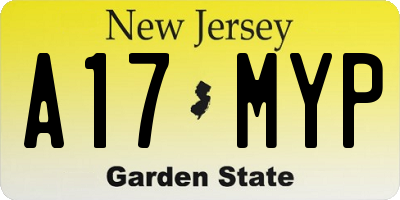 NJ license plate A17MYP