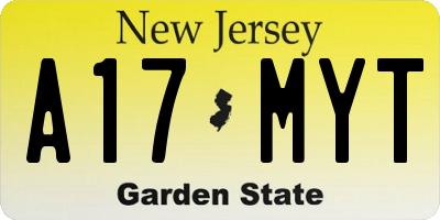 NJ license plate A17MYT