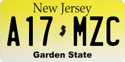 NJ license plate A17MZC
