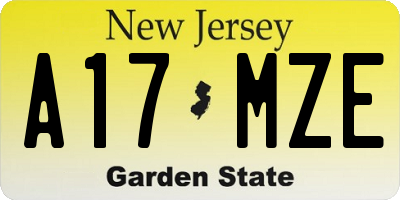 NJ license plate A17MZE