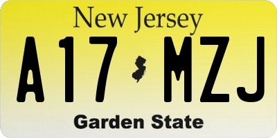 NJ license plate A17MZJ
