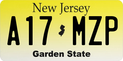 NJ license plate A17MZP