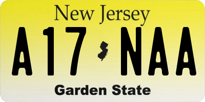 NJ license plate A17NAA