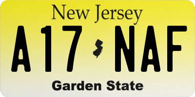 NJ license plate A17NAF