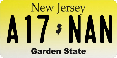 NJ license plate A17NAN