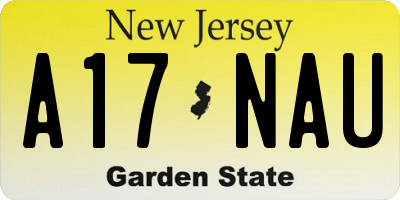 NJ license plate A17NAU