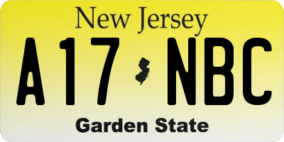 NJ license plate A17NBC