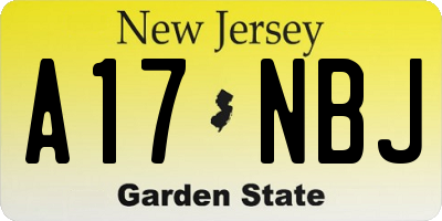 NJ license plate A17NBJ