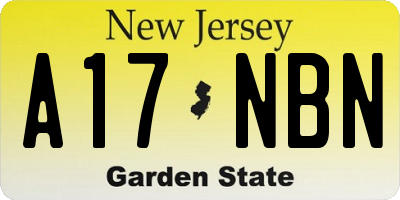 NJ license plate A17NBN