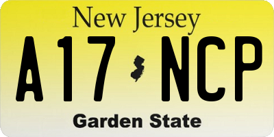 NJ license plate A17NCP