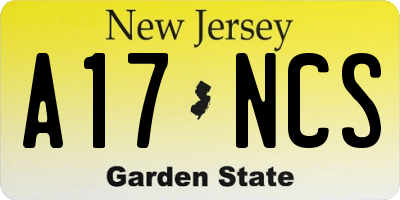 NJ license plate A17NCS
