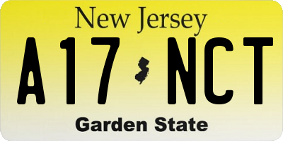 NJ license plate A17NCT