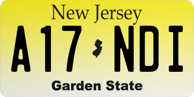 NJ license plate A17NDI