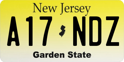 NJ license plate A17NDZ