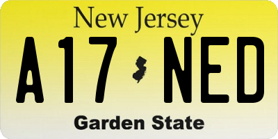 NJ license plate A17NED