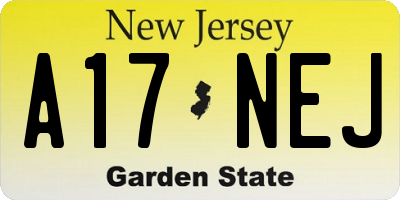 NJ license plate A17NEJ