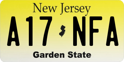 NJ license plate A17NFA